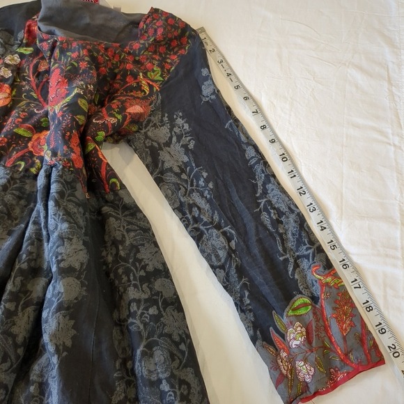 Biba women's floral Anarkali Dupatta 2pc set black/red, size 32 - Picture 9 of 13